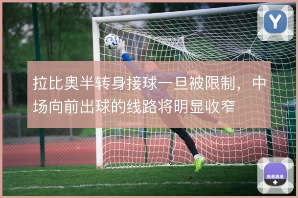 拉比奥半转身接球一旦被限制，中场向前出球的线路将明显收窄
